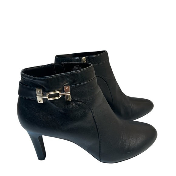 SEXY 3” Heel Black Leather Ankle Boots Sz 8.5 - Picture 3 of 7